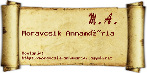 Moravcsik Annamária névjegykártya