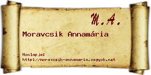 Moravcsik Annamária névjegykártya
