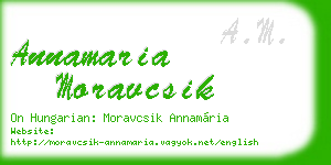 annamaria moravcsik business card